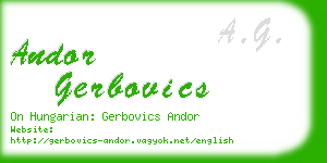 andor gerbovics business card